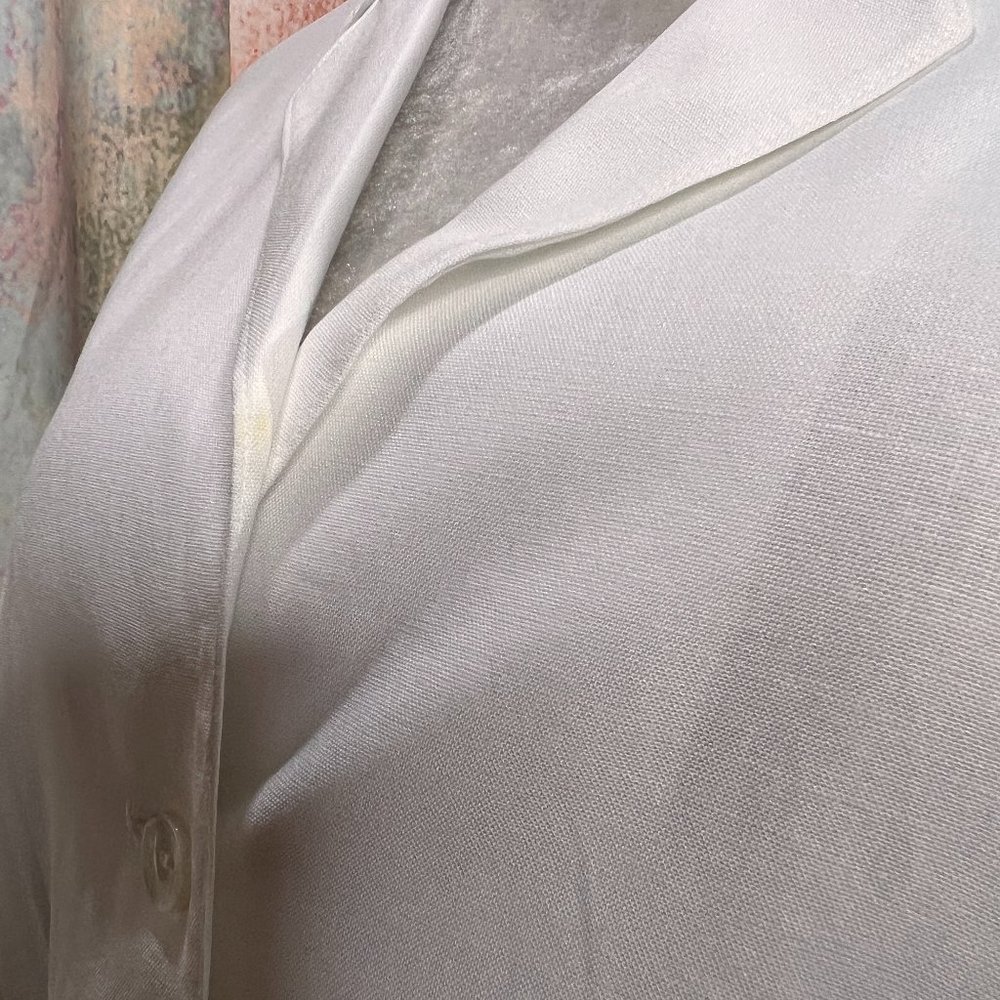 Viscose - Linen Button Down Blouse With 3/4 Sleev… - image 8